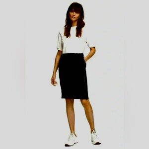 Scotch & Soda Womens Skirt Black Knee Length Pencil Straight Zipper Logo